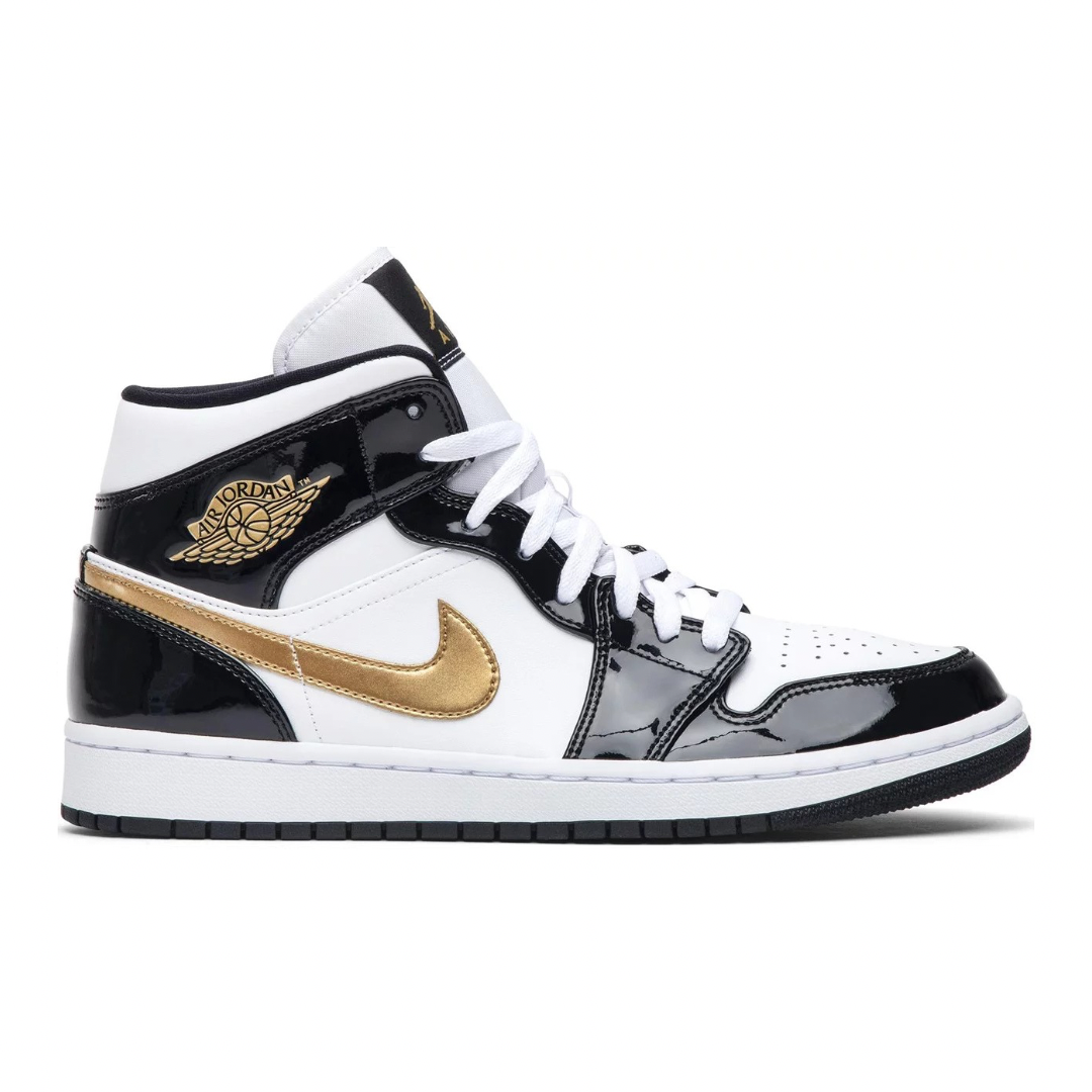 Air Jordan 1 Mid Patent SE “Black Gold”